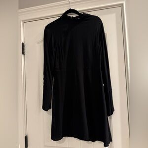 Loft Black Long Sleeve A-Line Mini Dress